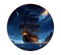 Sottobicchieri rotondi in pelle di microfibra con nave spaziale, antiscivolo, assorbenti, riutilizzabili, per uso domestico e quotidiano