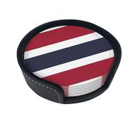 Sottobicchieri rotondi in pelle stampati con bandiera della Thailandia (set da 6) caratterizzati da colori ricchi, motivi unici e facili da usare.