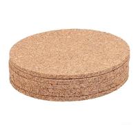Sottobicchieri rotondi in sughero naturale, diametro 9 5 cm, spessore 3 mm, proteggono i mobili mentre si servono bevande, confezione da 6 o 12 (6 pezzi rotondi)