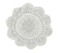 Sottobicchieri rotondi per tazze realizzati con tecnica e materiale del pizzo all'uncinetto a mano per protezione della tavola a lungo termine (bianco)