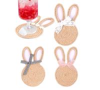 Sottobicchieri rustici primaverili con decorazione pasquale - Set di sottobicchieri rustici in tessuto - per casa, cucina, soggiorno, appartamento, casa colonica, ufficio, feste, bicchieri d'acqua