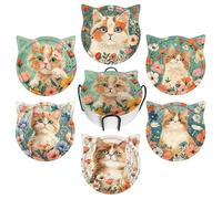 Sottobicchieri,Set di 6 Premium Design sottobicchieri con Supporto,Sottobicchieri per Bevande in Pietra Ceramica Assorbente,Regalo Grazioso per Natale Decorazioni