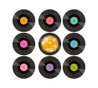 Sottobicchieri - Simpatico Retro Music Drink Coaster | Divertente Dolce Disk Cup - Sottobicchieri | Sottobicchieri da tavolo di protezione termica | Classici attrezzature per bevande creative | Set