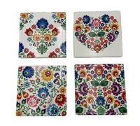 SOTTOBICCHIERI SOTTO BICCHIERE IN CERAMICA CM 11 X 11 4 PEZZI BASE ANTISCIVOLO