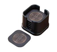 Sottobicchieri, sottobicchieri for tazze, da tavolo multifunzionali, con supporto, servizio tè Kung Fu, for la protezione della tavola, ufficio, casa, for bevande calde o fredde(Brown)