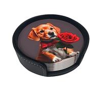 Sottobicchieri stampati a forma di cane da gentiluomo per bevande con supporto, graziosi sottobicchieri da tavolino, set da 6, regali di benvenuto per la casa nuova, decorazioni per la casa persona