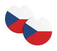 Sottobicchieri stampati con bandiera della Repubblica Ceca (6,9 cm di diametro), sottobicchieri assorbenti e a prova di perdite