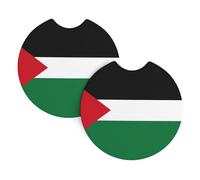 Sottobicchieri stampati con bandiera dello Stato della Palestina (6,9 cm di diametro), sottobicchieri assorbenti e a prova di perdite