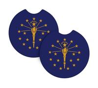 Sottobicchieri stampati con bandiera dello stato dell'Indiana (6,9 cm di diametro), sottobicchieri assorbenti e a prova di perdite