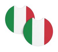 Sottobicchieri stampati con bandiera italiana (6,9 cm di diametro) - Sottobicchieri assorbenti e a prova di perdite