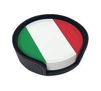 Sottobicchieri stampati con bandiera italiana per bevande con supporto, graziosi sottobicchieri da tavolino, set da 6, regali di benvenuto per la nuova casa, decorazioni per la casa personalizzate