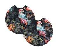 Sottobicchieri stampati con colibrì di preda sottobicchieri per auto, decorazioni per la casa, protezioni per la tavola, confezione da 2 pezzi, diametro 6,9 cm