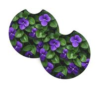 Sottobicchieri stampati con fiori viola (6,9 cm di diametro), sottobicchieri assorbenti e a prova di perdite