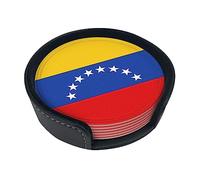 Sottobicchieri stampati con la bandiera del Venezuela per bevande con supporto, graziosi sottobicchieri da tavolino, set da 6, regali di benvenuto per la nuova casa, decorazioni per la casa persona