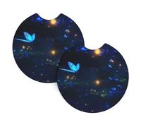 Sottobicchieri stampati con scritta "The darkness of night" (6,9 cm di diametro) - Sottobicchieri assorbenti e a prova di perdite