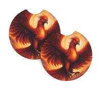 Sottobicchieri stampati con una bella fenice (6,9 cm di diametro), sottobicchieri assorbenti e a prova di perdite
