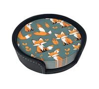 Sottobicchieri stampati con volpe gialla per bevande con supporto, graziosi sottobicchieri da tavolino, set da 6, regali di benvenuto per la nuova casa, decorazioni per la casa personalizzate