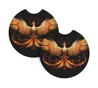 Sottobicchieri stampati The Golden Phoenix (6,9 cm di diametro), sottobicchieri assorbenti e a prova di perdite