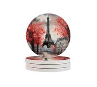 Sottobicchieri Torre Eiffel Parigi romantici sottobicchieri assorbenti in diatomite ad asciugatura rapida tappetino per bevande tazze rotonde Pad per tavolo bar decorazione della casa