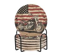 Sottobicchieri vintage con bandiera Usa per ufficio con supporto set di 6 sottobicchieri per bevande tazze