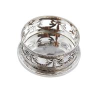 SOTTOBOTTIGLIA CM 11X11X5,5 IN SHEFFIELD -LA PIU’ ALTA QUALITA’ DI SILVER PLATED- STILE IMPERO CON RINGHIERINA DECORO FIOCCO