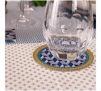 Sottobottiglia tondo in cristallo acrilico con stampa MODERN diametro 13 cm multicolor