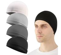 Sottocasco da ciclismo estivo 4 pezzi, sottocasco da ciclismo notturno traspirante e leggero in seta ghiacciata, cuffia sportiva unisex elastica e traspirante (quattro colori).
