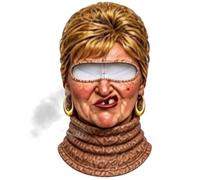 Sottocasco da sci per uomo, design realistico del viso della nonna | Divertente copriviso da sci, copricapo elastico, vestibilità leggera con protezione dal vento, per gite all'aperto