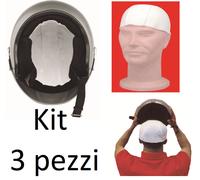 SOTTOCASCO MOTO CUFFIA SCOOTER CUFFIA SALVACAPELLI KIT 3 PEZZI IN NON TESSUTO