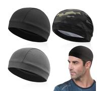 sottocasco moto estivo, 3Pcs Sottocasco Bici Moto Estivo Cotone Traspirante sotto Casco Estivo Cuffia Sottocasco Asciuga Velocemente Cappello da Ciclismo Uomo Donna per Moto Bici