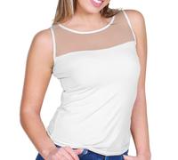 Sottogiacca elegante donna canotta intima spalla larga in tulle canottiera modal