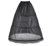 Sottogonna 3 Hoops Wedding Petticoat Lunga Donna Gonna Crinolina Rockabilly Vintage Sottoveste per Carnevale 3 Cerchio Sottovesti e Sottogonna Sottoveste per Abiti da Sposa(Nero,36)