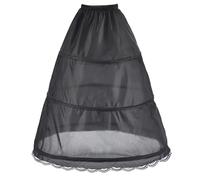 Sottogonna 3 Hoops Wedding Petticoat Lunga Donna Gonna Crinolina Rockabilly Vintage Sottoveste per Carnevale 3 Cerchio Sottovesti e Sottogonna Sottoveste per Abiti da Sposa(Nero,42)