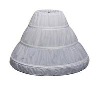 Sottogonna a 3 cerchi per ragazze con trambusto tutù accessori per feste abiti da sposa sottogonna gonna principessa fodera elastica in vita sottogonna bambini sottoveste, bianco, Taglia unica