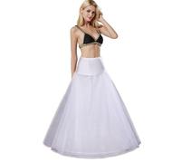 Sottogonna con Pizzo per Donna, 1 Cerchio, 3 Strati, Crinolina Sottoveste, per Vestito Abito da Sposa, A-Line Piano Lunghezza Sottogonna Sottovesti per Abiti da Ballo, Cosplay, Carnevale(Bianco,44)