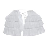 Sottogonna da donna in stile vittoriano con volant e doppio trambusto per abito da festa in stile rococò vittoriano, bianco, Taglia unica