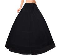 Sottogonna Donna 2 Hoops 1 Layer Tulle Sottovesti Sottogonna Lunga Donna Gonna Crinolina Rockabilly Vintage Sottoveste per Carnevale 2 Cerchio 1 Strato Wedding Petticoat per Abiti da Sposa(Nero,36)