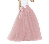 Sottogonna Rockabilly, da donna, in tulle, tutù, sottogonna lunga, da ballo, da sera, per carnevale, da donna, 80, in tulle, Rosa 2, M