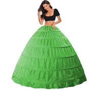 Sottogonna Sposa 6 Cerchi Crinolina Sottoveste per Abito da Nozze Sottovesti e Sottogonne Mezza-Slips 6 Hoops Wedding Petticoat Gonne Ball Gown sotto Gonna Tromba Scivolo Underskirt(Verde)