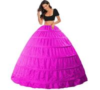 Sottogonna Sposa 6 Cerchi Crinolina Sottoveste per Abito da Nozze Sottovesti e Sottogonne Mezza-Slips 6 Hoops Wedding Petticoat Gonne Ball Gown sotto Gonna Tromba Scivolo Underskirt(Rosa)
