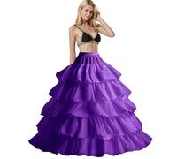 Sottogonna Sposa Lungo per Nozze Gonna 4 Cerchio 5 Flouncing Sottogonna Sottoveste Donna per Abito Sottoveste Abito da Sera Retro 1950 Crinolina per Rockabilly Hallowen Matrimonio Carnevale(Viola)