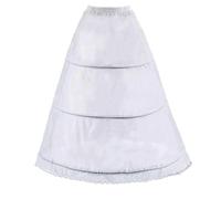 Sottogonna Sposa, Lungo Petticoat per Nozze, 3 Cerchio Crinolina Balze con Pizzo Rockabilly Vintage Sottoveste Per Vestiti da Cocktail, 3 Hoop Wedding Sottovesti e Sottogonna per Carnevale(Bianco,42)