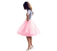 Sottogonna tutù Donna Gonne Tulle Fluffy Petticoat Cosplay Puffy Tutu Danza Festa di Moda Donna Gonna Tulle Princess Tutu Abito Sottogonna Gonna Balletto Skirt Tulle Costume Sottoveste(Rosa2,38)