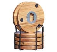 Sottoicchieri In Leno Di Acacia,6 Pezzi 10CM Sottoicchieri In Leno Per Bicchieri Con Supporto,Sottobicchieri In Legno Rotondo Per Bicchieri,Sottobicchieri In Legno Per Bevande Per Bevande,Tazze