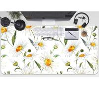 Sottomano per Tastiera 100x50 cm Antiscivolo per Ufficio e Casa Facile da Pulire Impermeabile Superficie Protettiva Protezione e Decorazione in Vinile PVC - Campo di camomilla