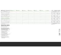 Sottomano Practica 2025 - 59,5 x 37 cm - 1 settimana su 1 foglio - 52 fogli con base stabile in cartone - inclusa striscia protettiva nera - 102-1020