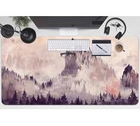 Sottomano Scrivania 100x50 cm Superficie Protettiva per Ufficio e Casa in Vinile PVC Facile da Pulire Impermeabile Antiscivolo Protezione e Decorazione - Una montagna nella foresta