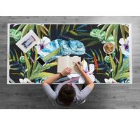 Sottomano Scrivania 120x60 cm Facile da Pulire Antiscivolo Superficie Protettiva Protezione e Decorazione in Vinile PVC per Ufficio e Casa Impermeabile - Camaleonte blu