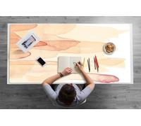 Sottomano Scrivania 120x60 cm Superficie Protettiva Impermeabile per Ufficio e Casa Antiscivolo Protezione e Decorazione in Vinile PVC Facile da Pulire - Tracce gialle