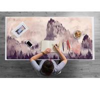 Sottomano Scrivania 120x60 cm Superficie Protettiva per Ufficio e Casa in Vinile PVC Facile da Pulire Impermeabile Antiscivolo Protezione e Decorazione - Una montagna nella foresta